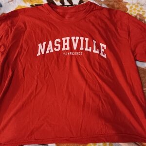 Red Nashville Graphic Croptop